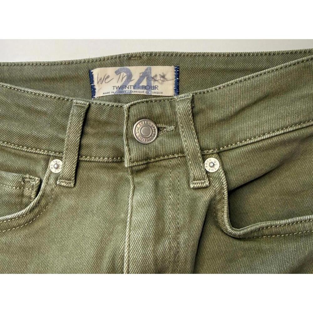 We The Free People Olive Green Skinny Jeans Sz 24